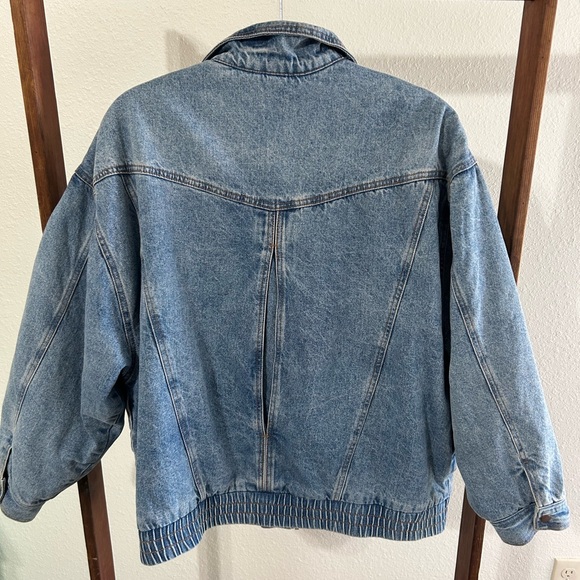 SOLD Wild Fable Sherpa-lined Oversized Denim Bomber Jacket Size Large - Picture 8 of 10